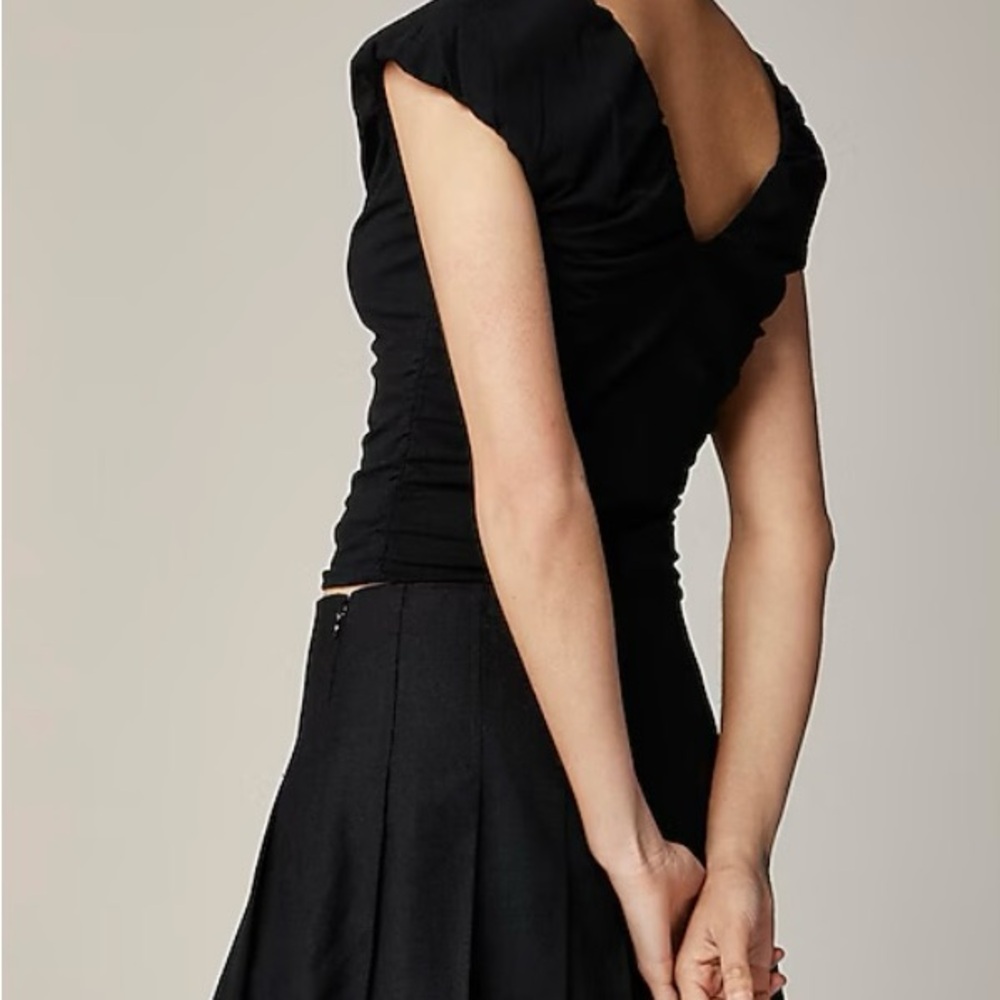 Jcrew Ruched V-neck Top - Picture 2 of 3